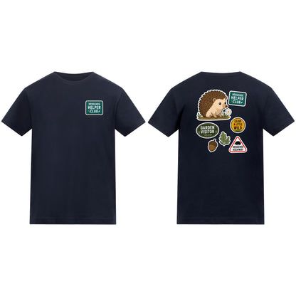 Hedgehog Helper Club Kids' T-shirt - Badges of the Wild French Navy colour variant image