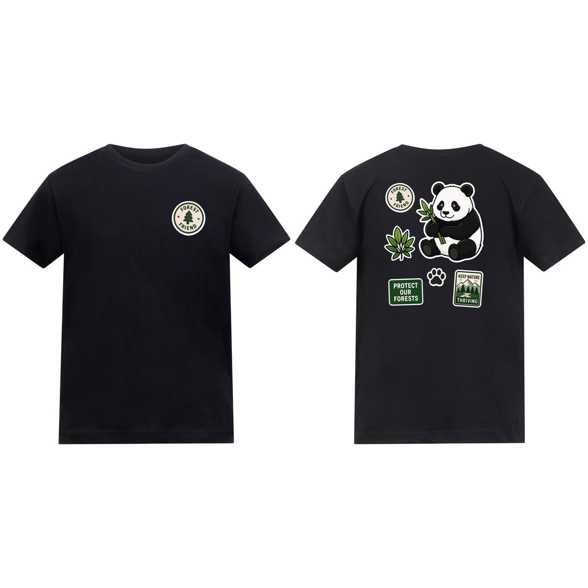 Forest Protector Kids' T-shirt - Badges of the Wild Deep Black colour variant image