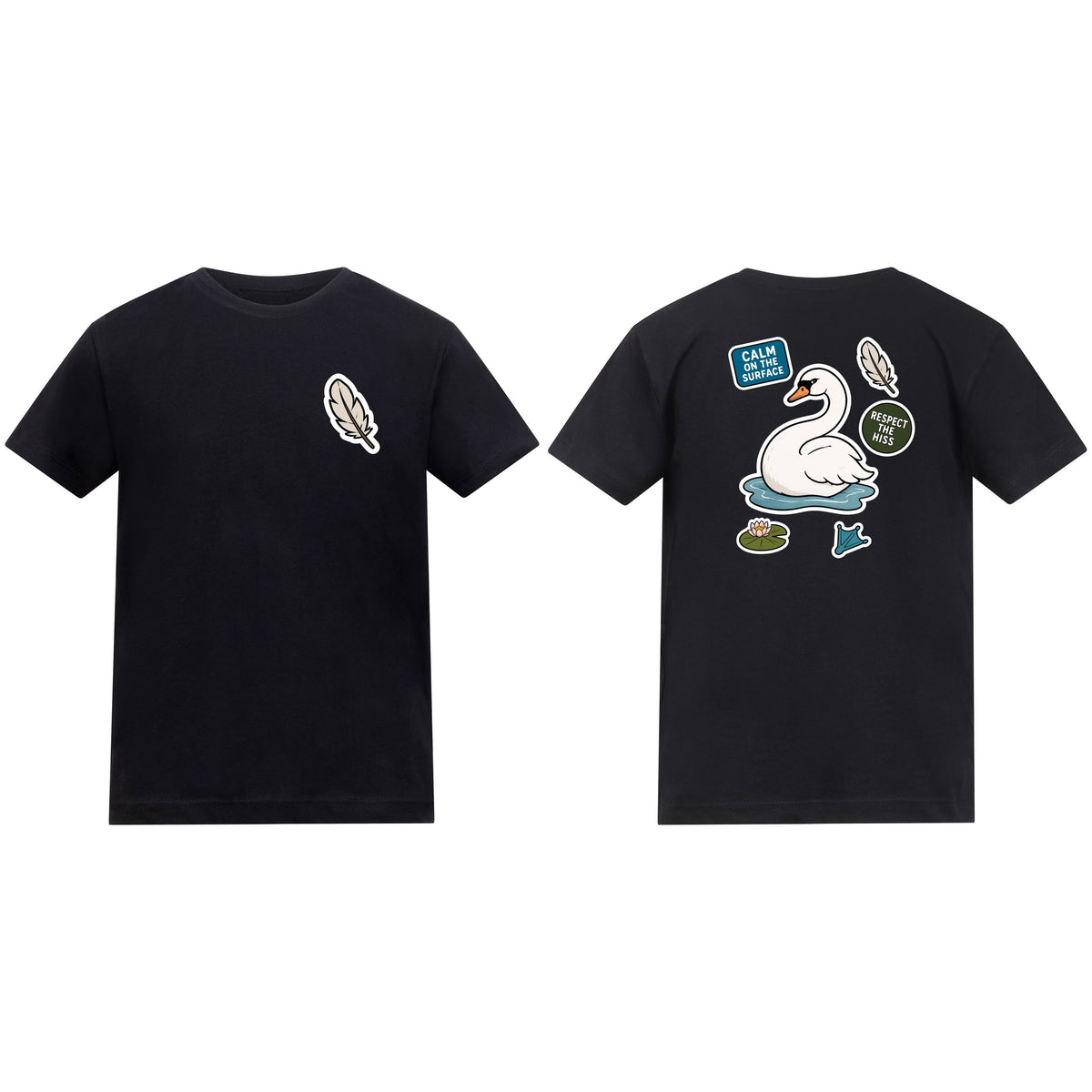 Calm on the Surface Kids' T-shirt - Badges of the Wild Deep Black colour variant image
