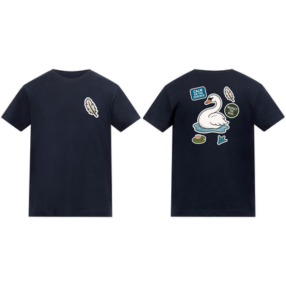 Calm on the Surface Kids' T-shirt - Badges of the Wild French Navy colour variant image