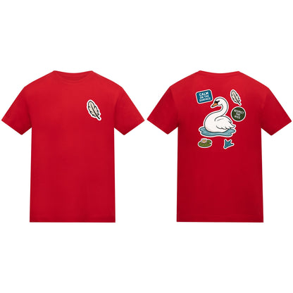 Calm on the Surface Kids' T-shirt - Badges of the Wild Fire Red colour variant image