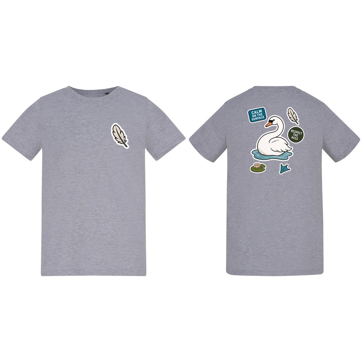 Calm on the Surface Kids' T-shirt - Badges of the Wild Heather Grey colour variant image