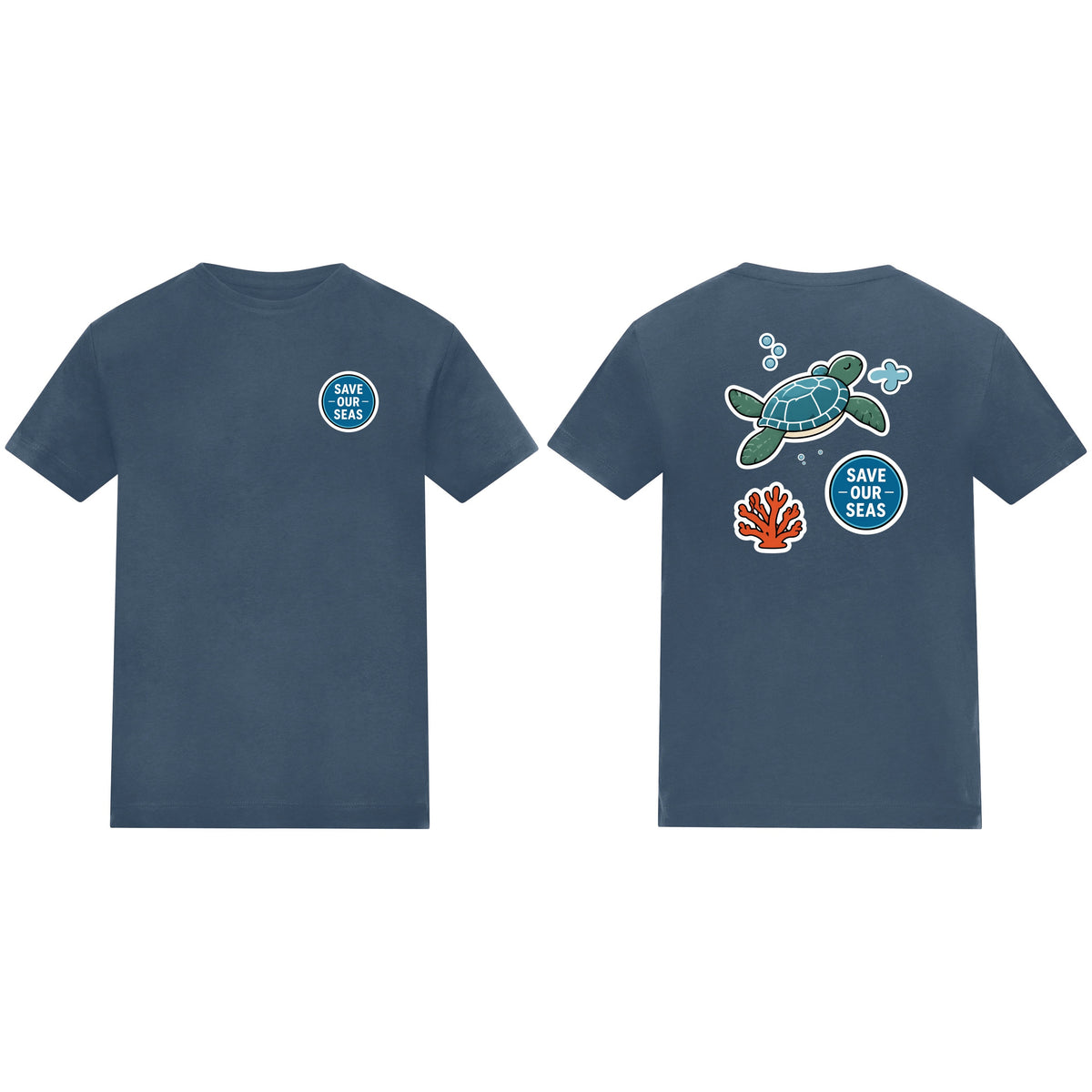 Save Our Seas Kids' T-shirt - Badges of the Wild Airforce Blue colour variant image