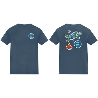 Save Our Seas Kids' T-shirt - Badges of the Wild Airforce Blue colour variant image