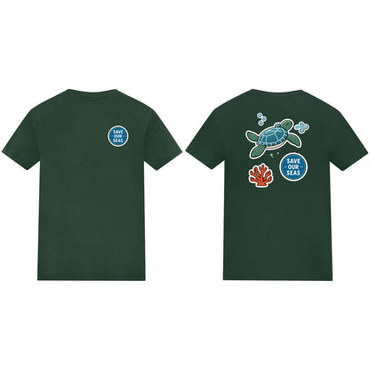 Save Our Seas Kids' T-shirt - Badges of the Wild Bottle Green colour variant image
