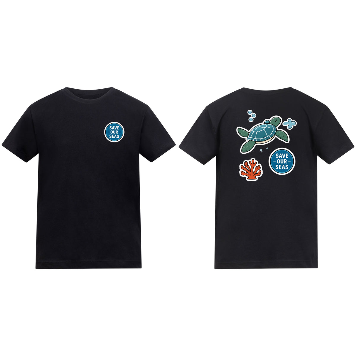 Save Our Seas Kids' T-shirt - Badges of the Wild Deep Black colour variant image