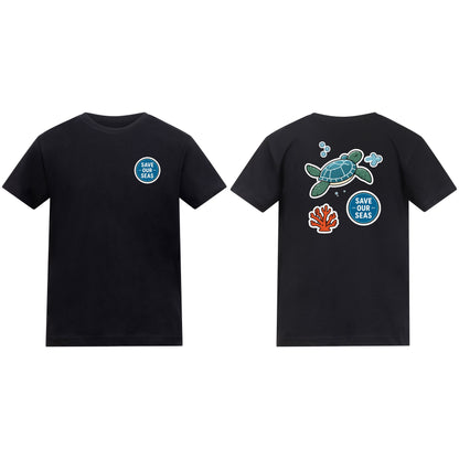 Save Our Seas Kids' T-shirt - Badges of the Wild Deep Black colour variant image
