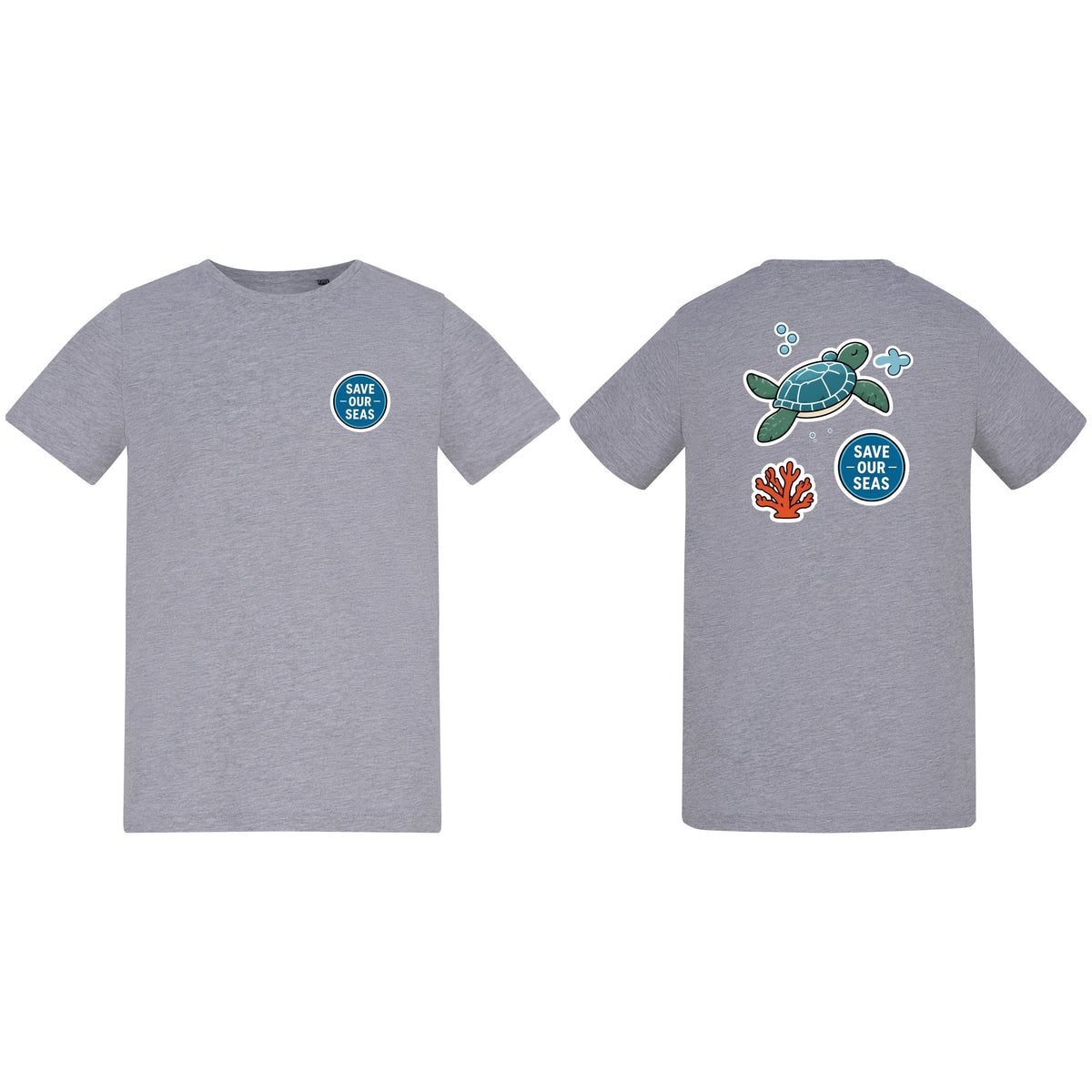 Save Our Seas Kids' T-shirt - Badges of the Wild Heather Grey colour variant image