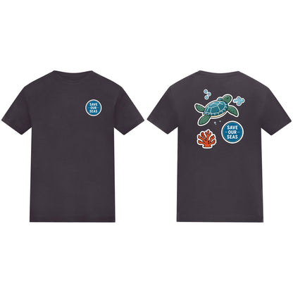 Save Our Seas Kids' T-shirt - Badges of the Wild Solid Charcoal colour variant image