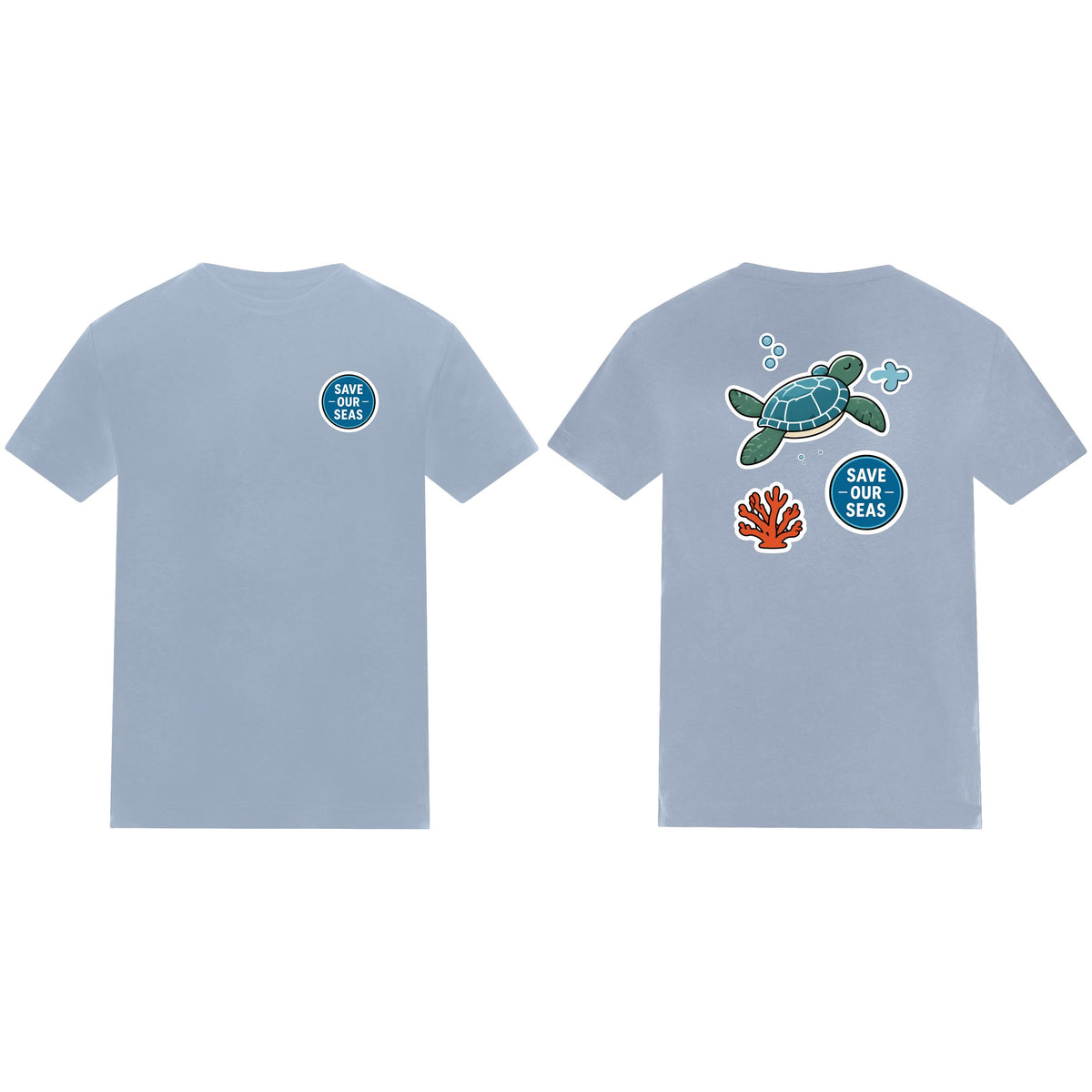 Save Our Seas Kids' T-shirt - Badges of the Wild Sky Blue colour variant image