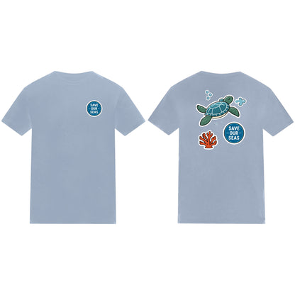 Save Our Seas Kids' T-shirt - Badges of the Wild Sky Blue colour variant image