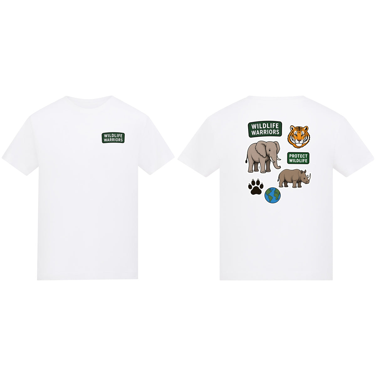 Wildlife Warriors Kids' T-shirt - Badges of the Wild Arctic White colour variant image