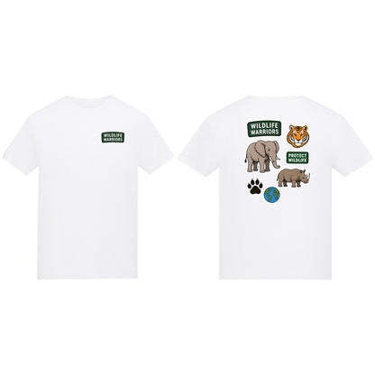 Wildlife Warriors Kids' T-shirt - Badges of the Wild Arctic White colour variant image