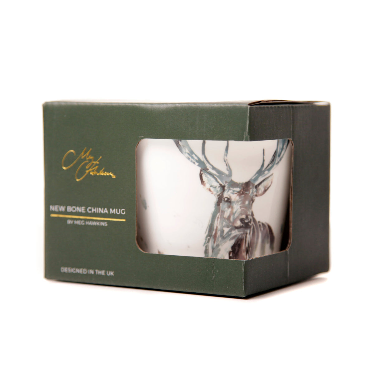 The Highlands Stag Bone China Mug by Meg Hawkins