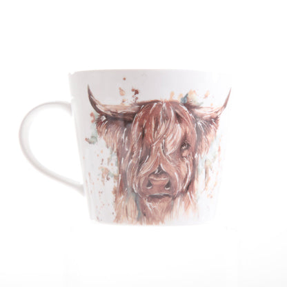 The Hebrides Highland Cow Bone China Mug by Meg Hawkins