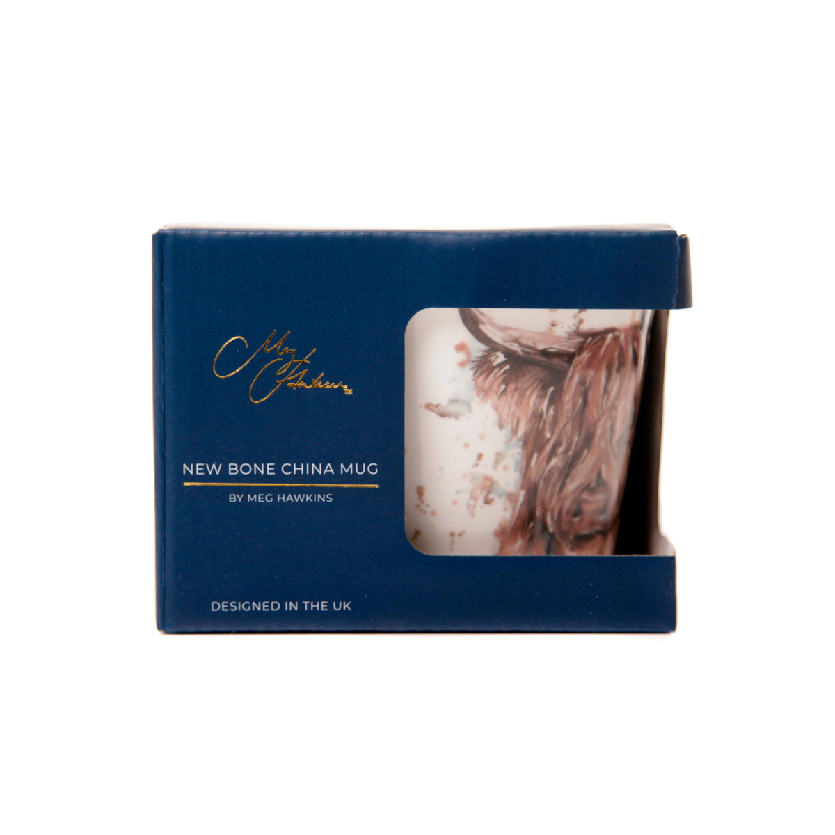 The Hebrides Highland Cow Bone China Mug by Meg Hawkins
