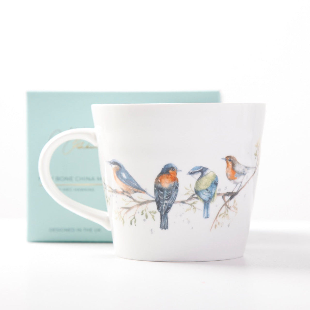 The Lookout British Birds Bone China Mug by Meg Hawkins