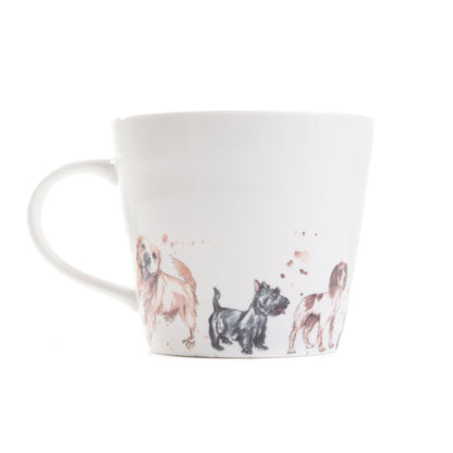 The Pooches Dogs Bone China Mug by Meg Hawkins