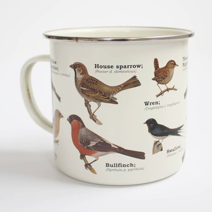 Garden Birds Enamel Mug from Gift Republic