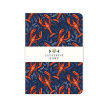 Lobster Pattern A5 Lined Notebook by Catherine Rowe