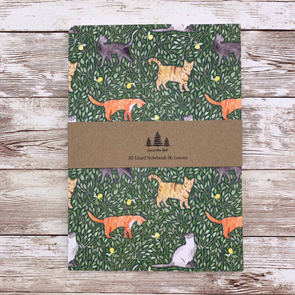 Cat A5 Lined Notebook by Samantha Hall