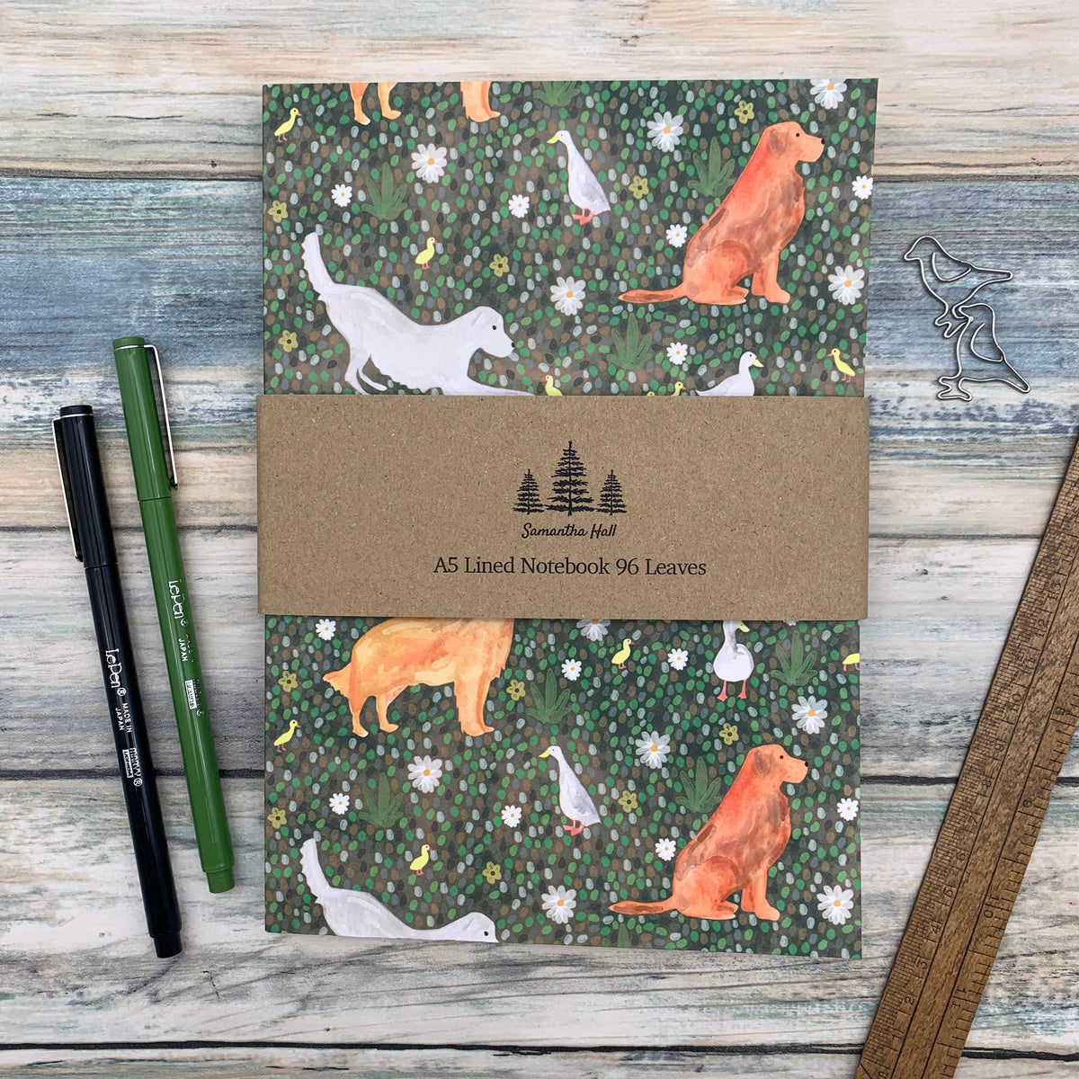 Golden Retriever A5 Lined Notebook by Samantha Hall