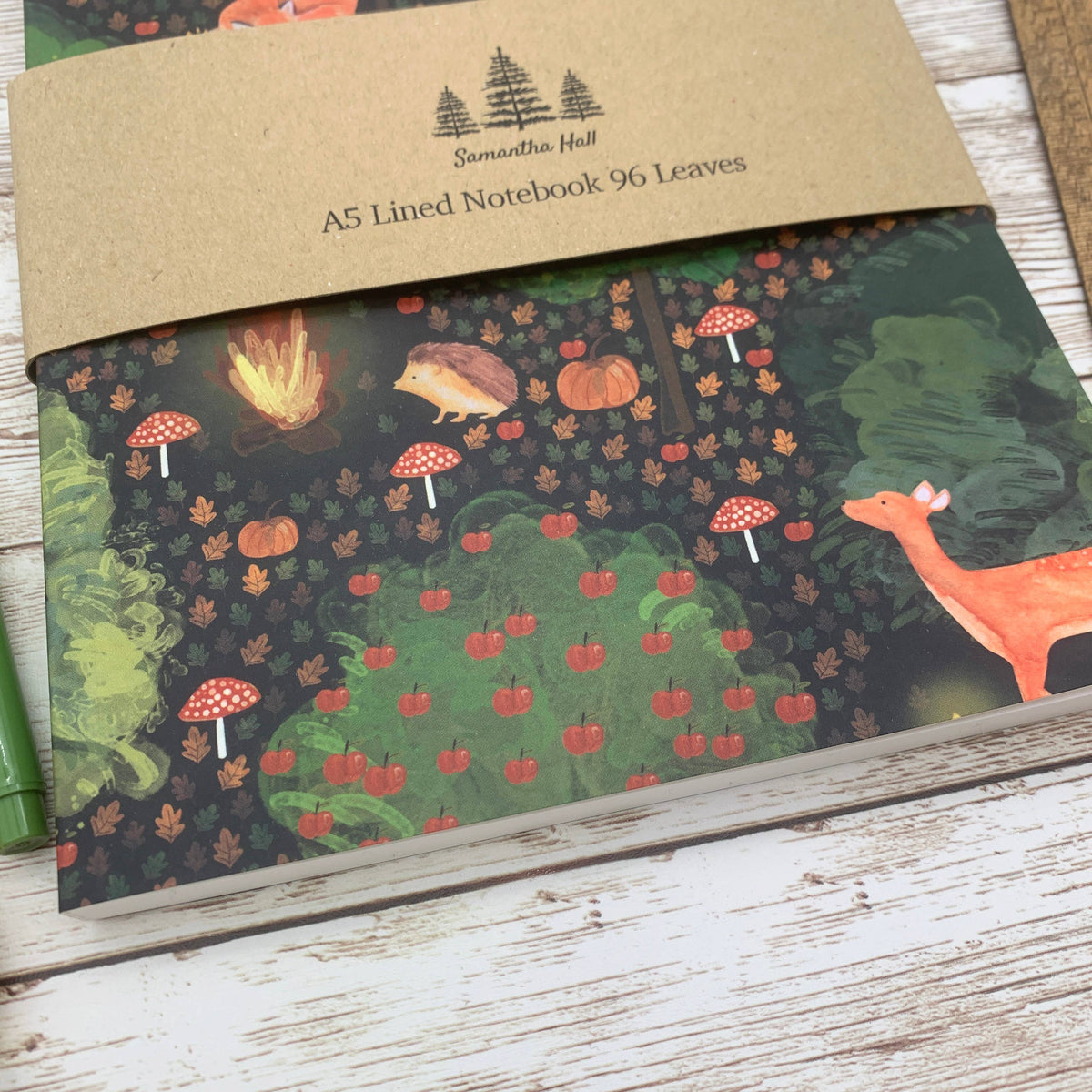 Midnight Forest A5 Lined Notebook by Samantha Hall