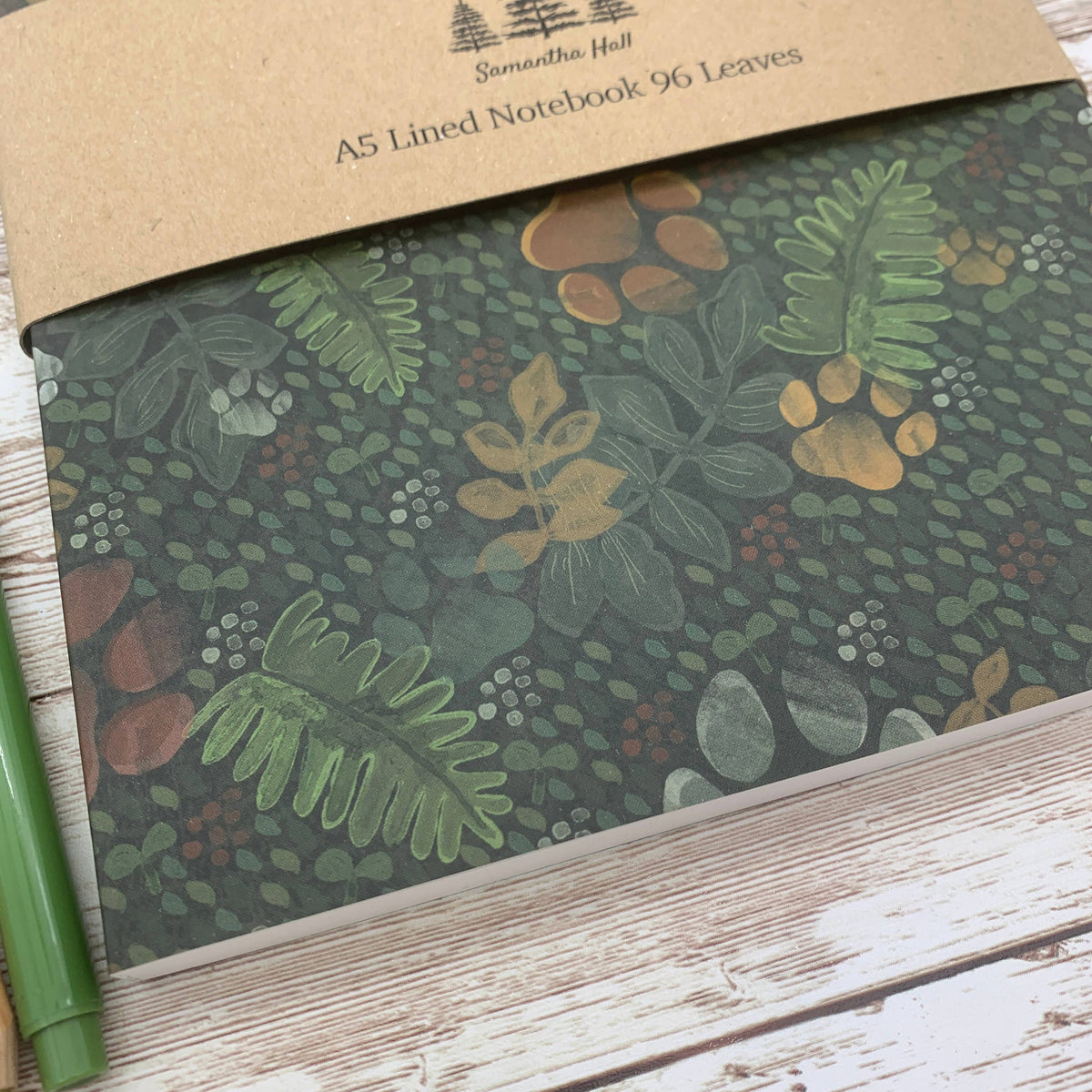 Paw Prints A5 Lined Notebook by Samantha Hall