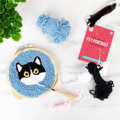 Cat Pet Portrait Punch Needle Kit from Gift Republic
