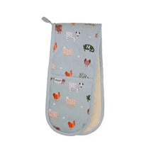 Farmyard Blue Double Oven Glove from Dexam