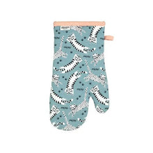 Meow Recycled Cotton Oven Gauntlet in Blue from Dexam
