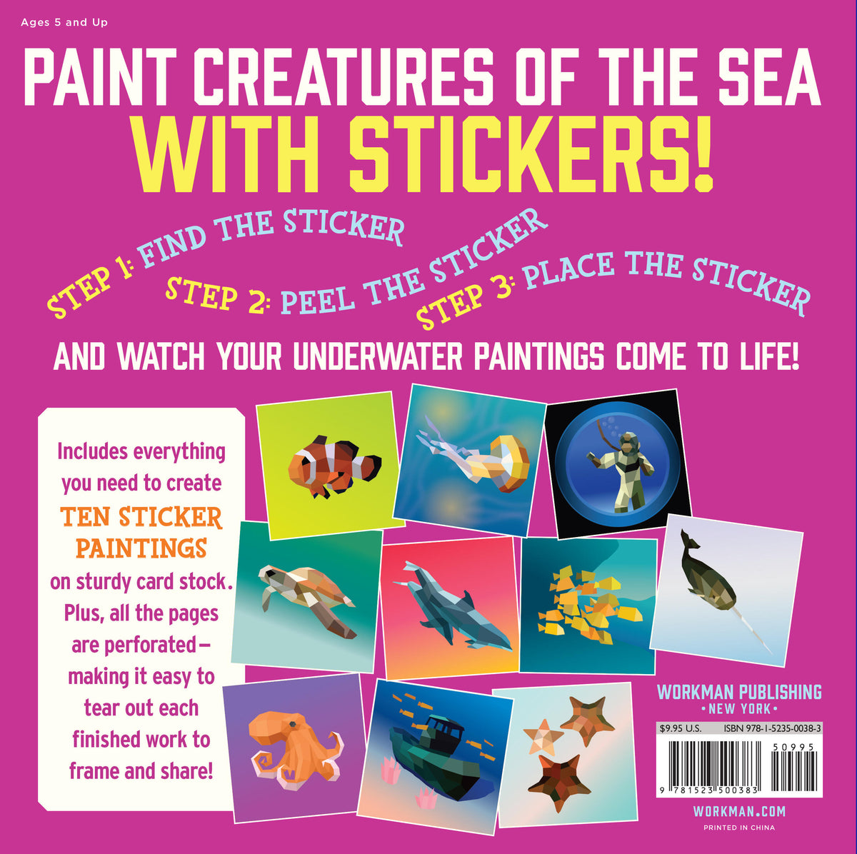 Paint by Sticker Kids: Under the Sea 10-Picture Activity Book