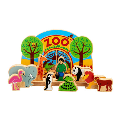 Junior Zoo Wooden Playset with 9 Figures from Lanka Kade