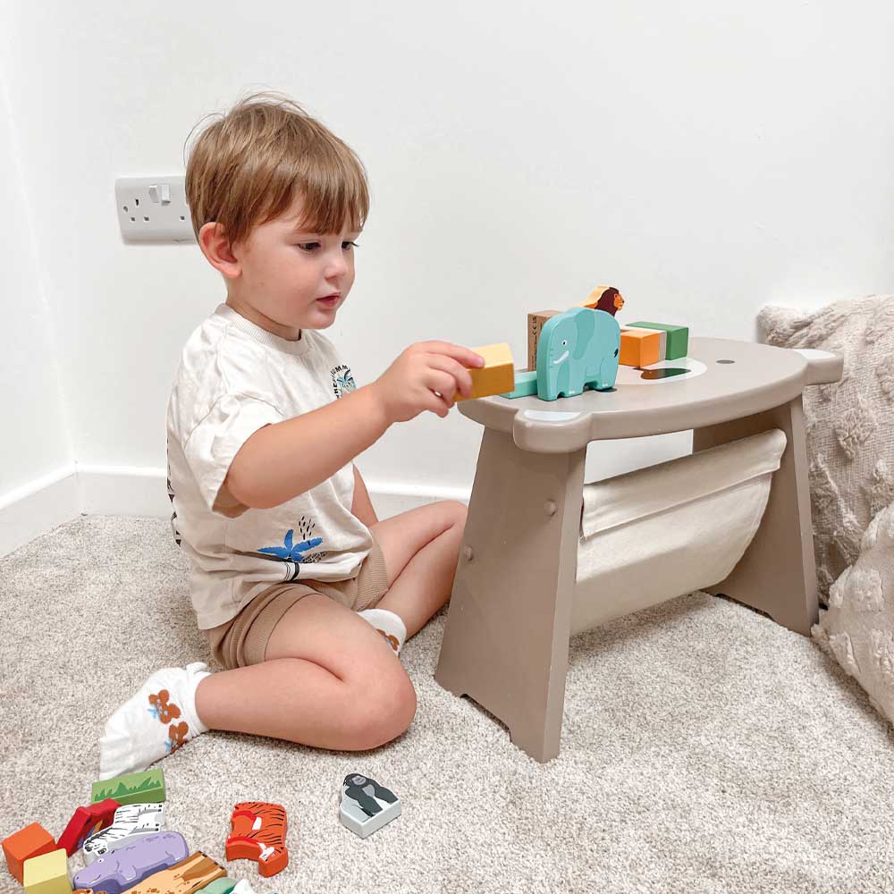 22-Piece Safari Wooden Block Playset from Jumini