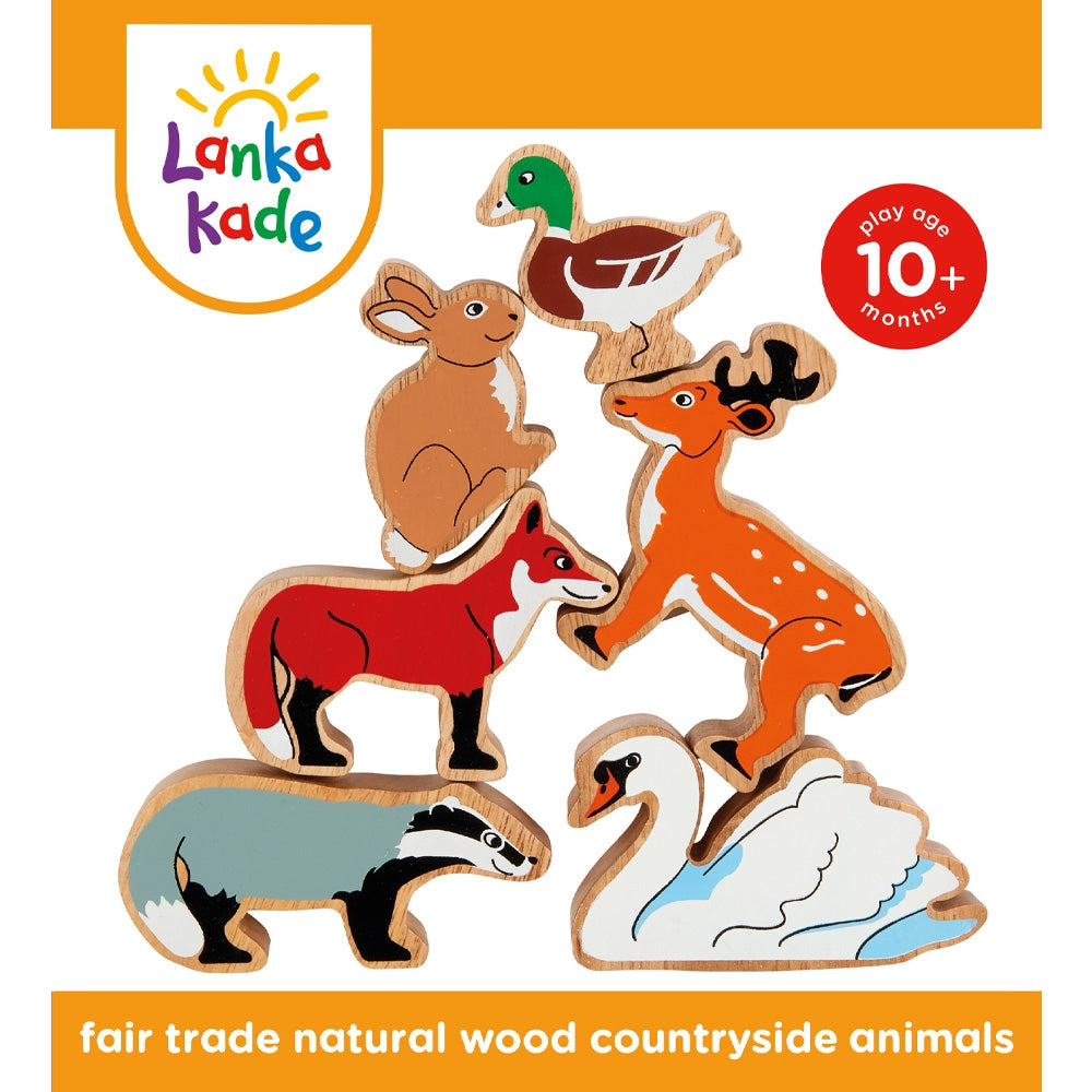 6-Animal Countryside Wooden Playset from Lanka Kade