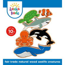 6-Animal Sea Life Wooden Playset from Lanka Kade