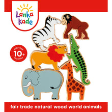 6-Animal World Wooden Playset from Lanka Kade