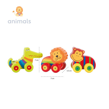 3-Piece First Jungle Wooden Push Toy Set from Orange Tree Toys