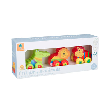 3-Piece First Jungle Wooden Push Toy Set from Orange Tree Toys