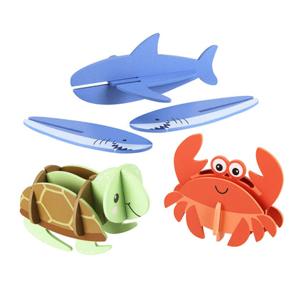 14-Piece Wooden Sea Life 3D Model Set from Orange Tree Toys