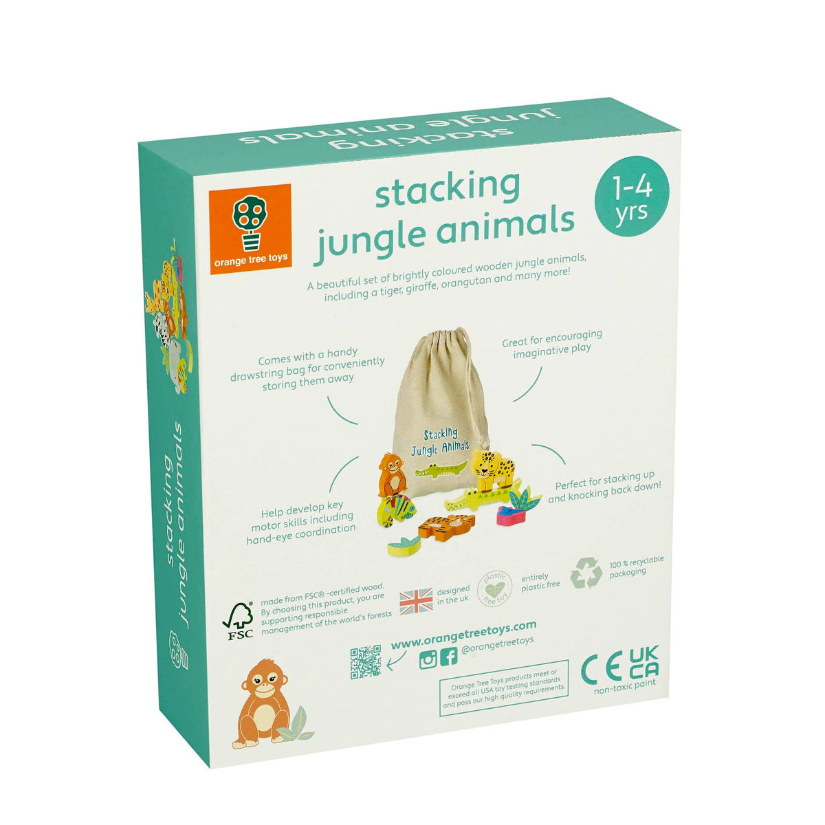 Stacking Jungle Animals Wooden Set from Orange Tree Toys