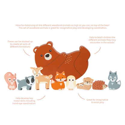 9-Piece Woodland Animal Wooden Balancing Game from Orange Tree Toys