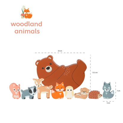 9-Piece Woodland Animal Wooden Balancing Game from Orange Tree Toys
