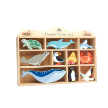10-Animal Coastal Wooden Playset with Shelf from Tender Leaf Toys