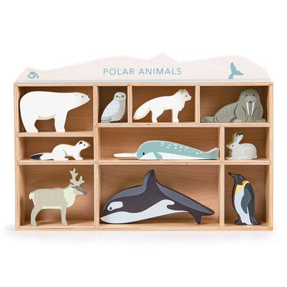 10-Animal Polar Wooden Playset with Shelf from Tender Leaf Toys