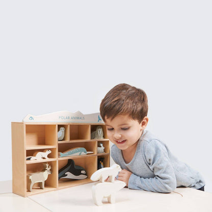 10-Animal Polar Wooden Playset with Shelf from Tender Leaf Toys