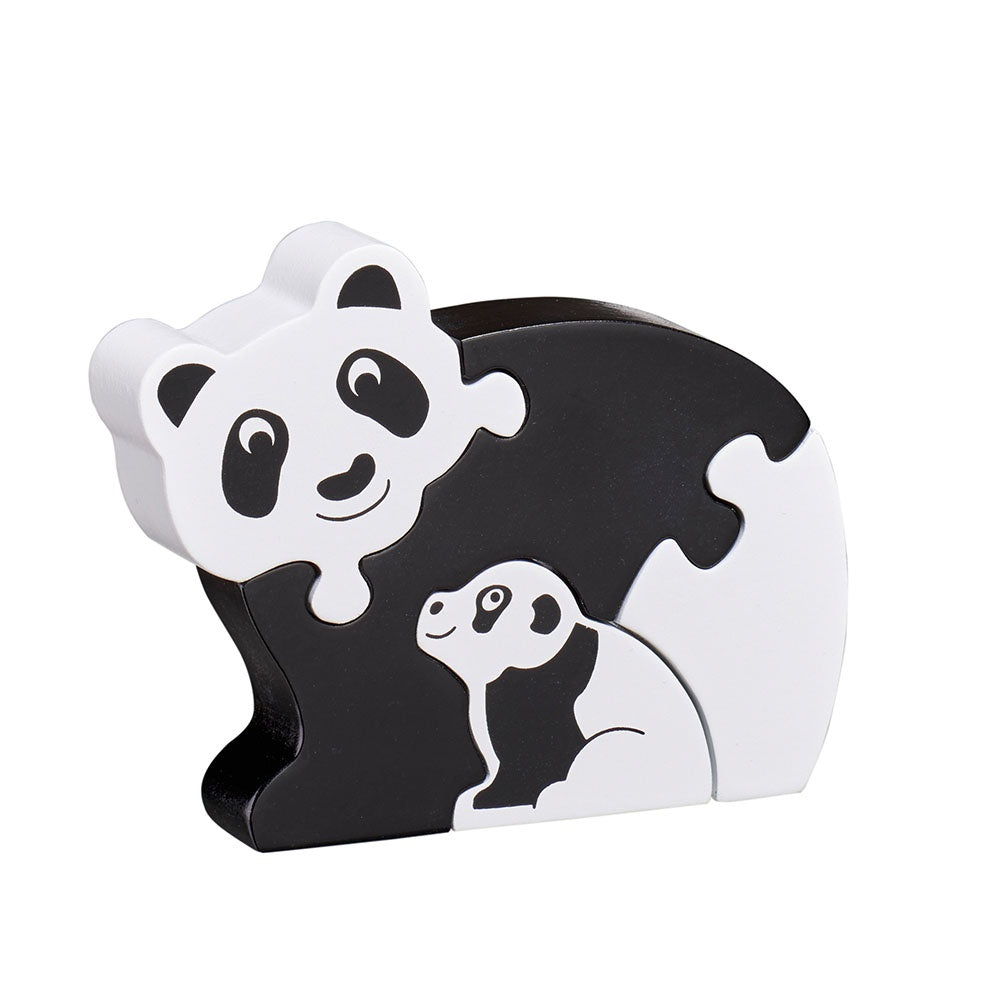 Chunky Panda and Cub 4-Piece Wooden Puzzle Playset from Lanka Kade