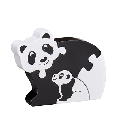 Chunky Panda and Cub 4-Piece Wooden Puzzle Playset from Lanka Kade