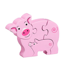 Chunky Pig and Piglet 4-Piece Wooden Puzzle Playset from Lanka Kade