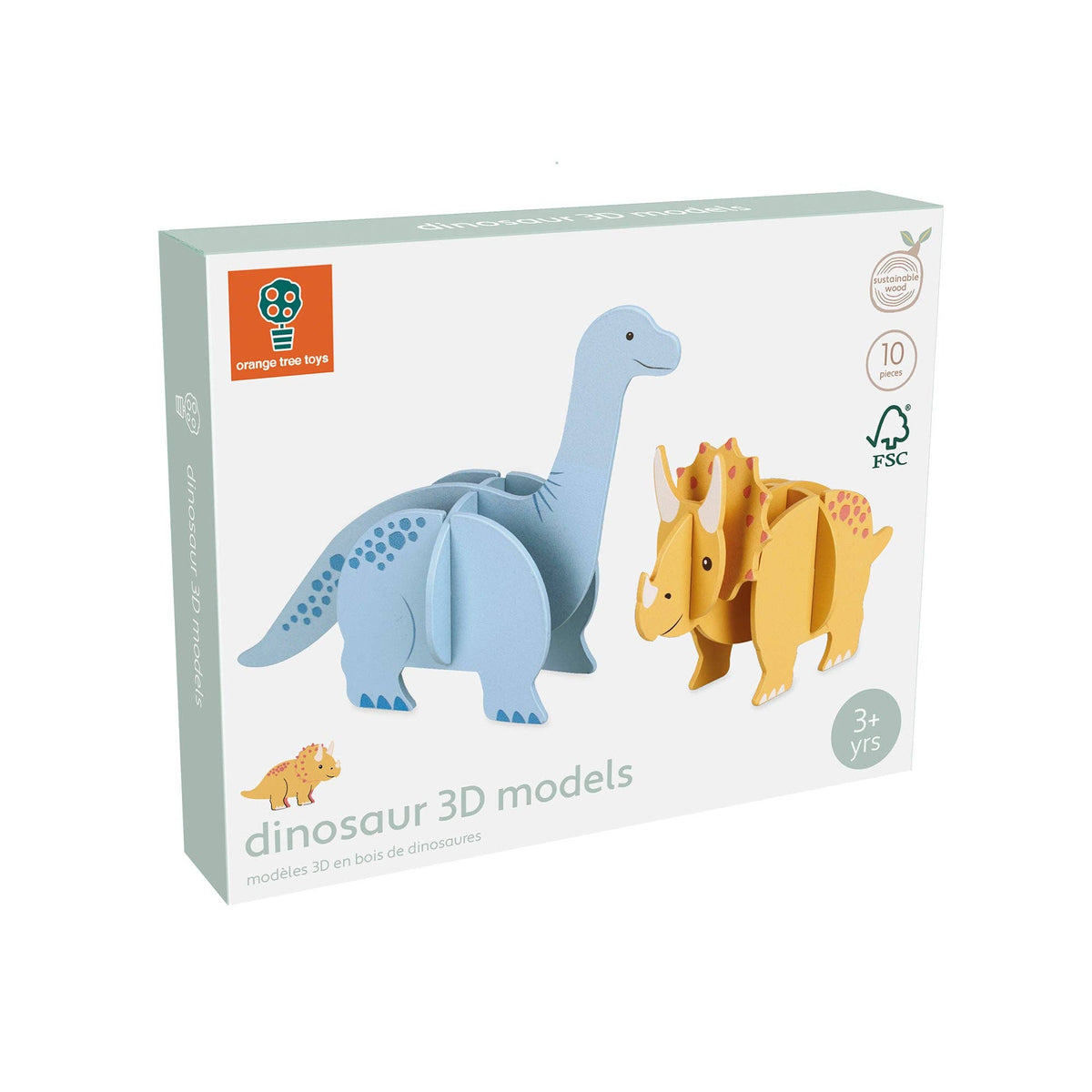 10-Piece Dinosaur 3D Model Set from Orange Tree Toys